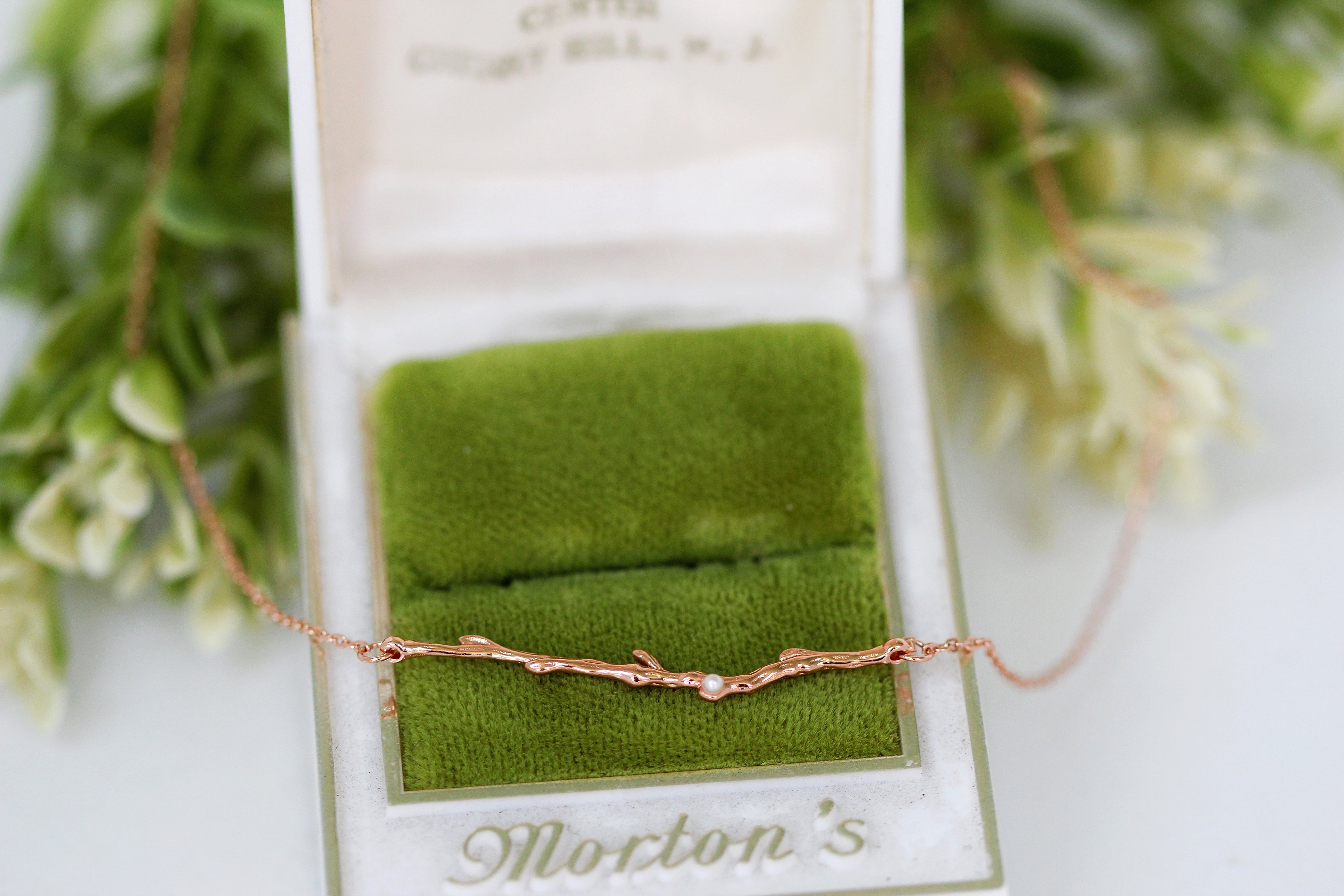 Rustic Branch with Pearls Necklace