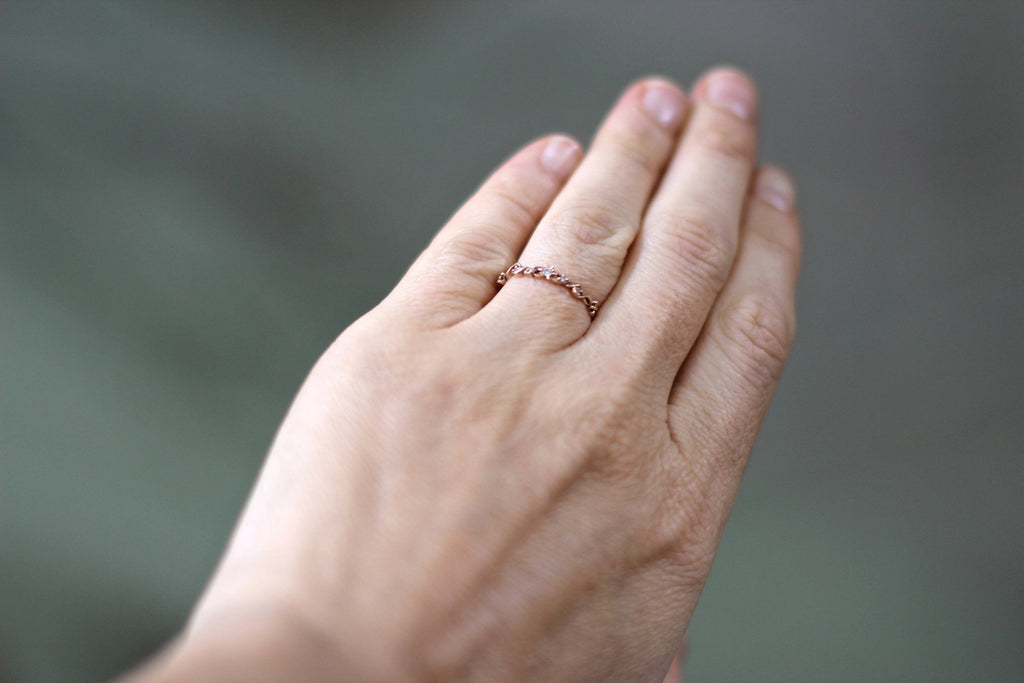 Custom Made* Swirly Floral Loops Diamonds Ring