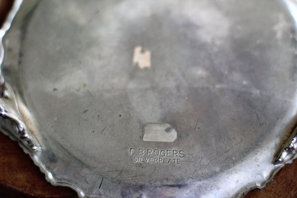 Antique Ornate Silver Claw feet Tray