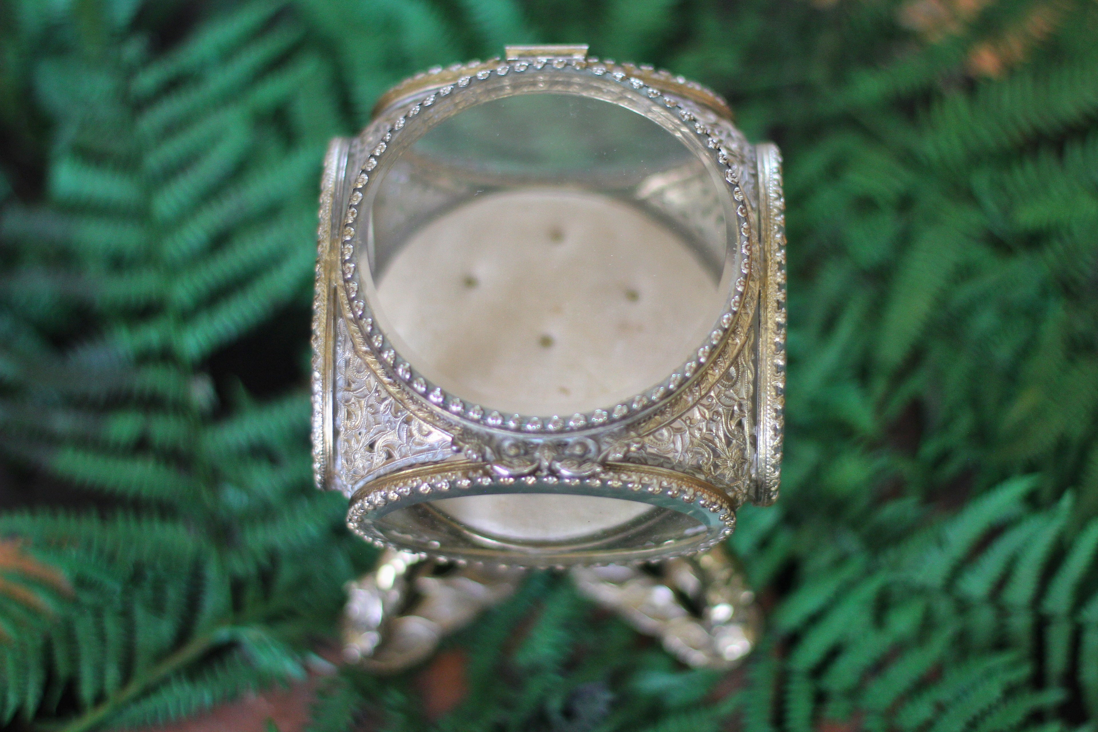 Antique Pedestal Cherubs Jewelry Box