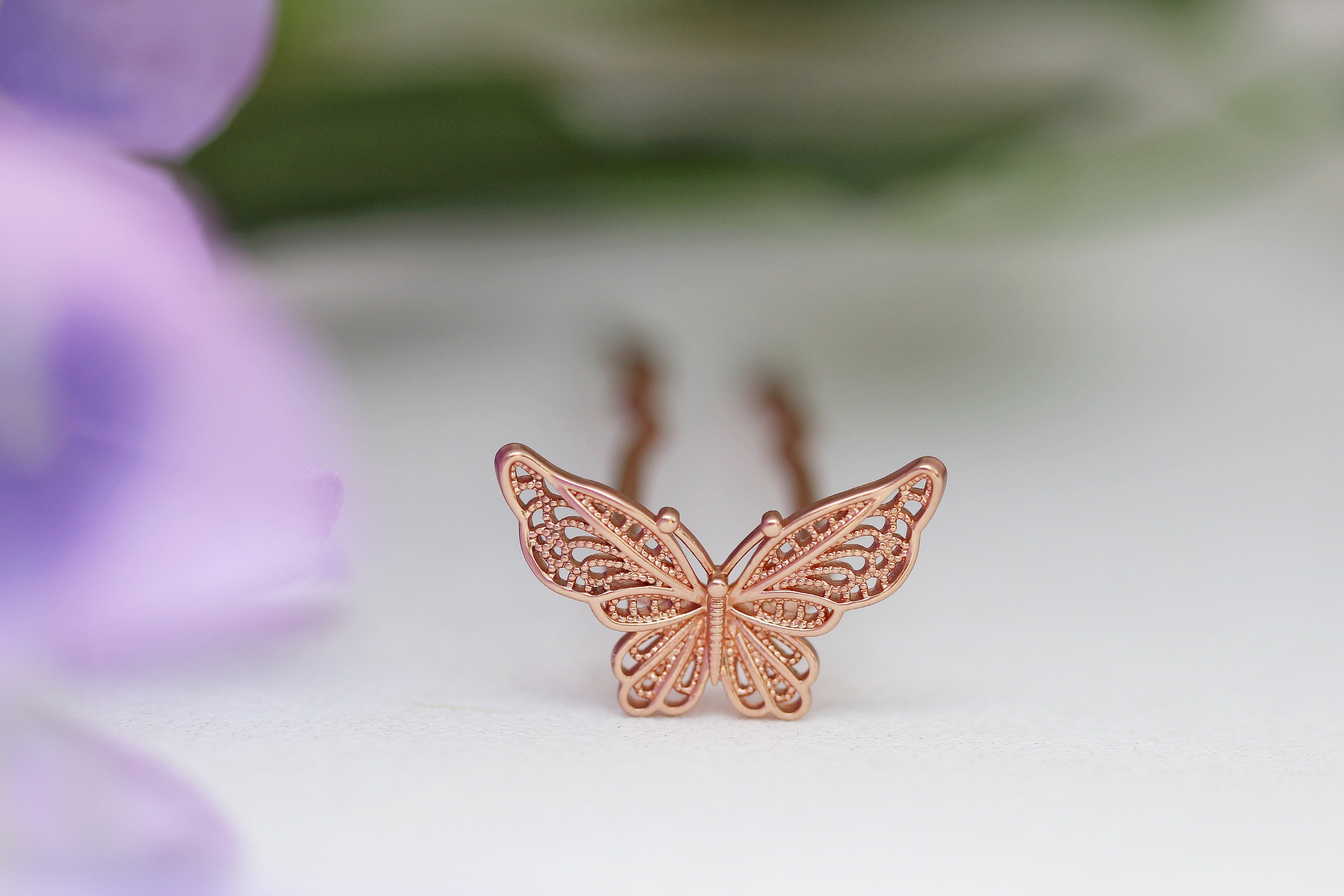 Baby Filigree Butterfly Hair Prong