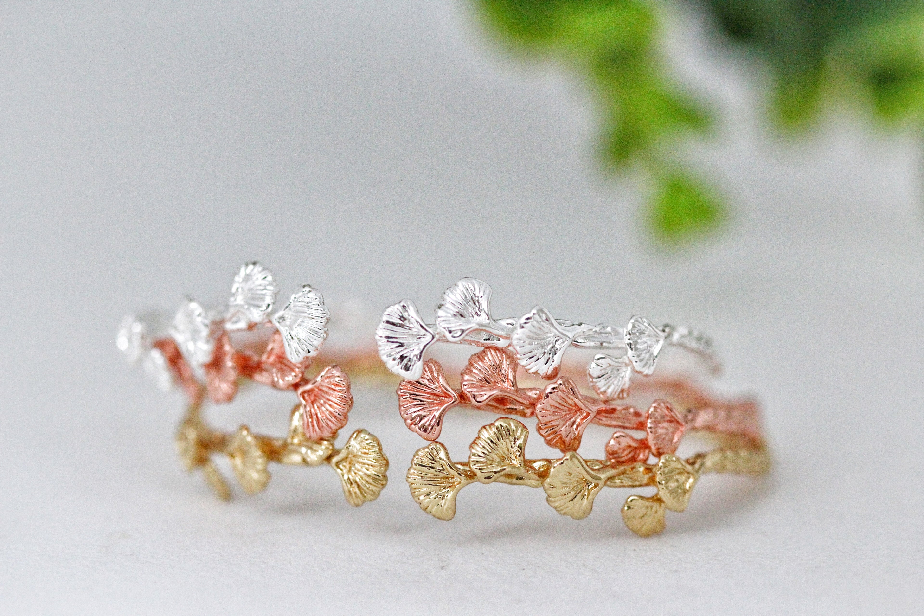Ginkgo Leaves Branch Bracelet