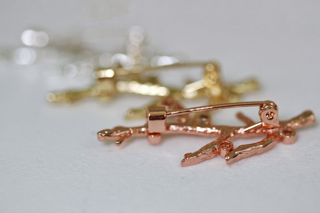 Crystals Coral Brooch