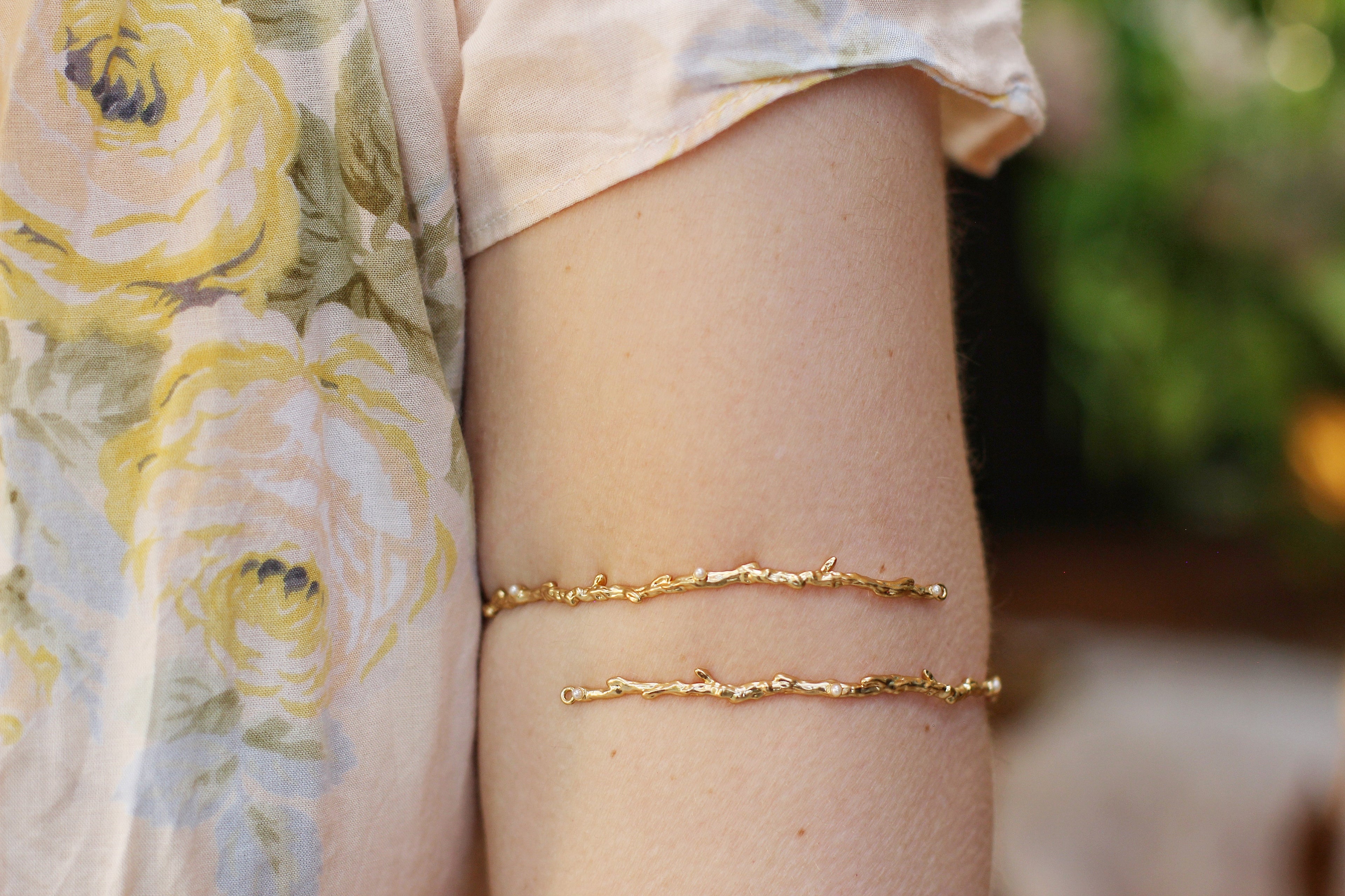 Rustic Branch with Seed Pearls Armband