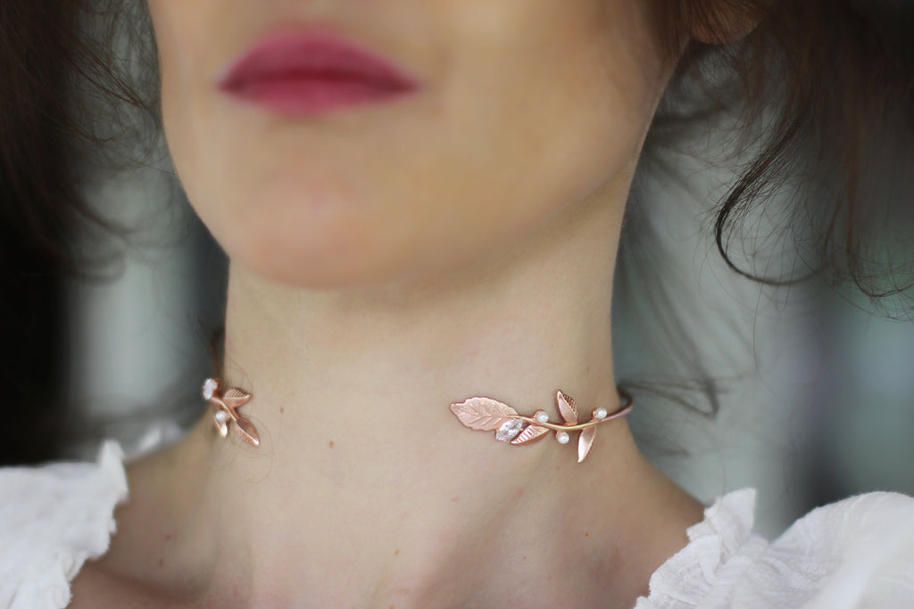 Twigs, Pearls & Crystals Choker