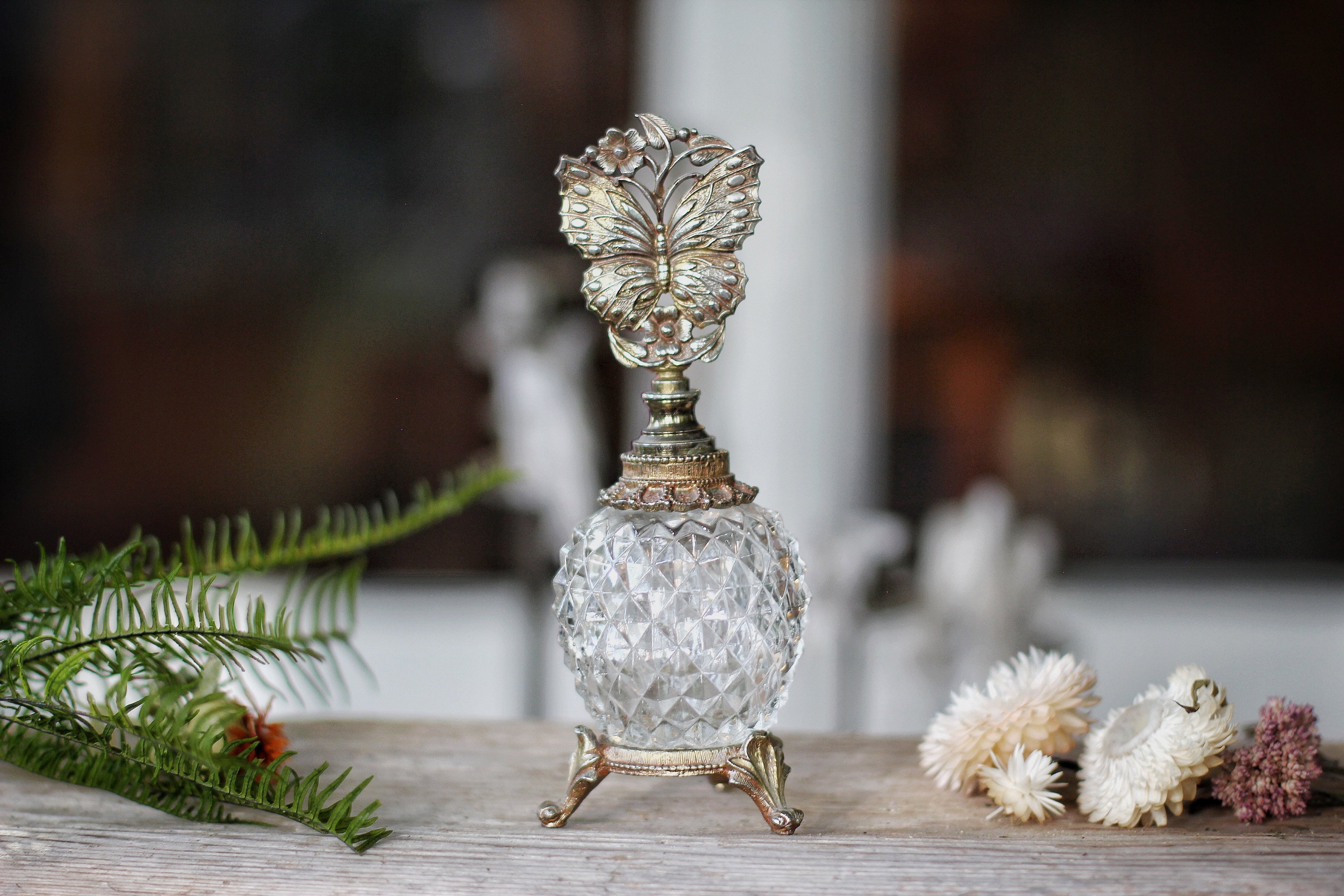 Antique Rare Matson Butterfly Perfume Bottle