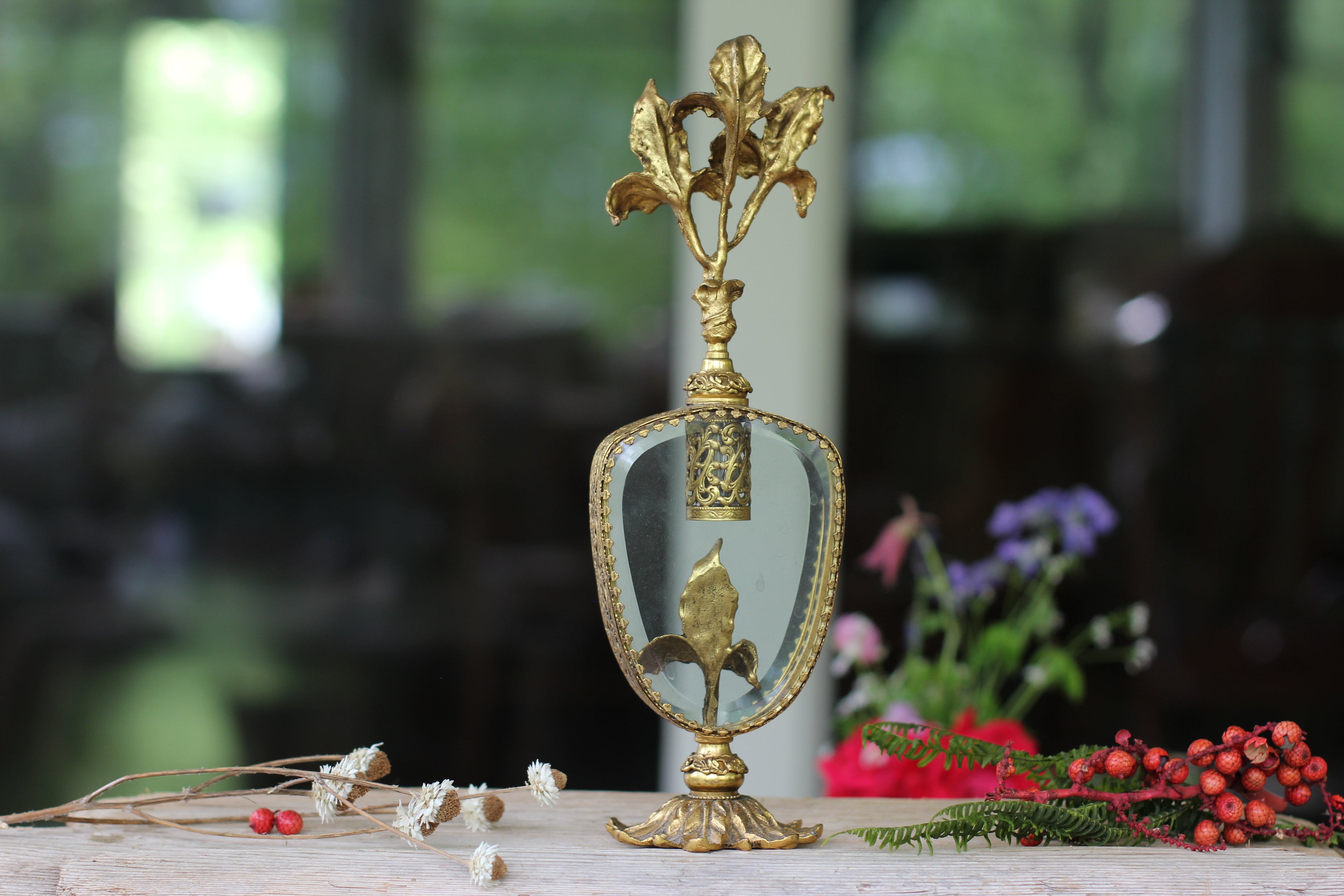 Antique Rare Iris Perfume Bottle