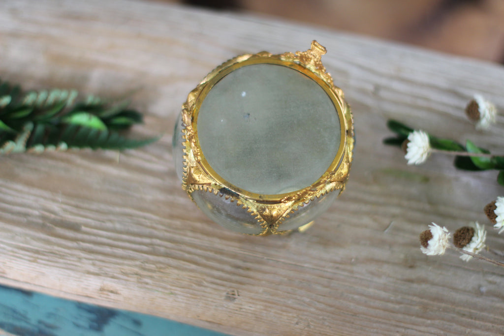 Antique Rare French Victorian Light Blue Jewelry Box