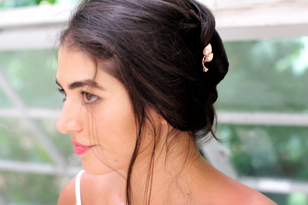 Calla Lily Floral Hair Prong