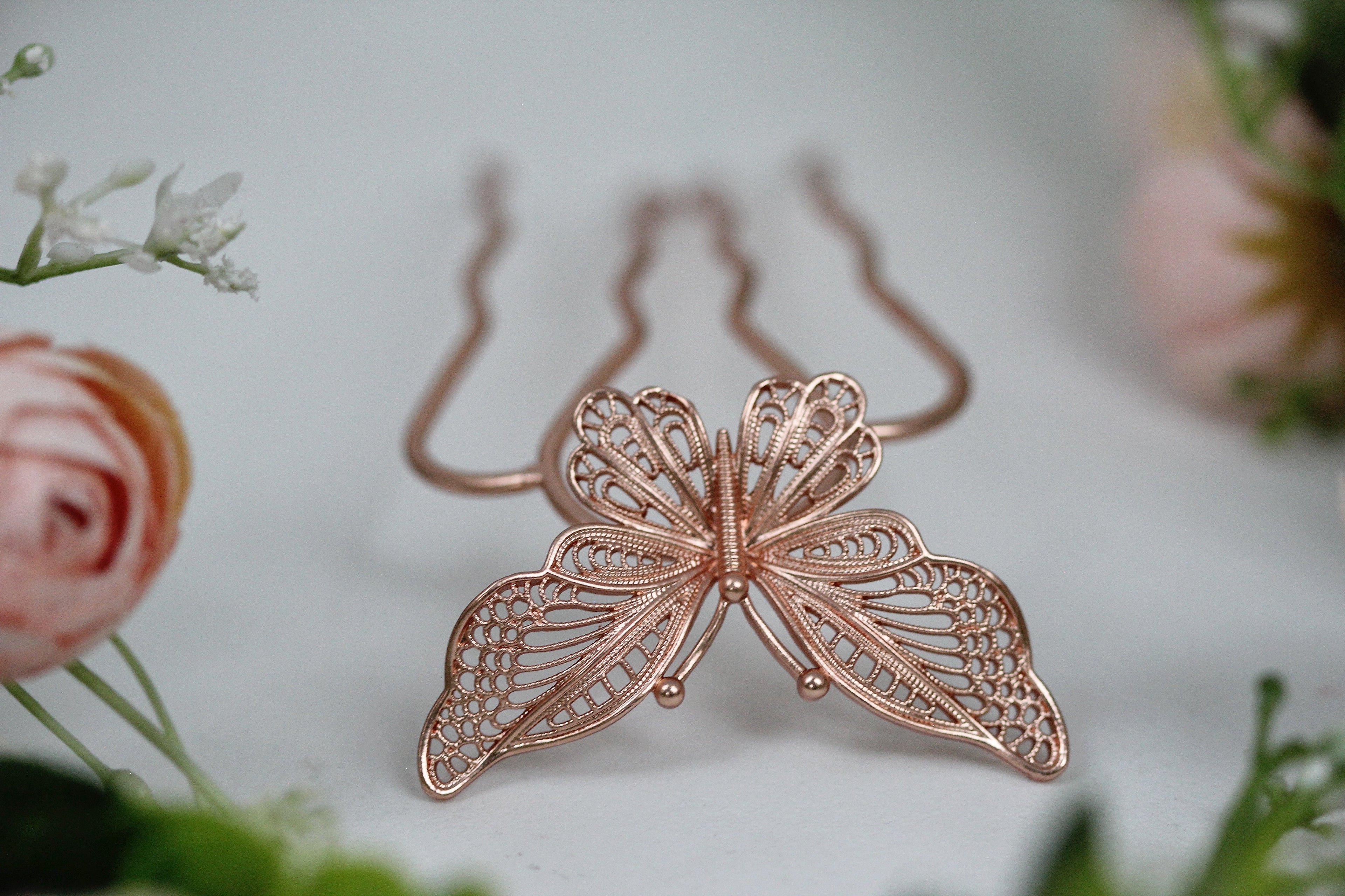 Filigree Butterfly Hair Prong