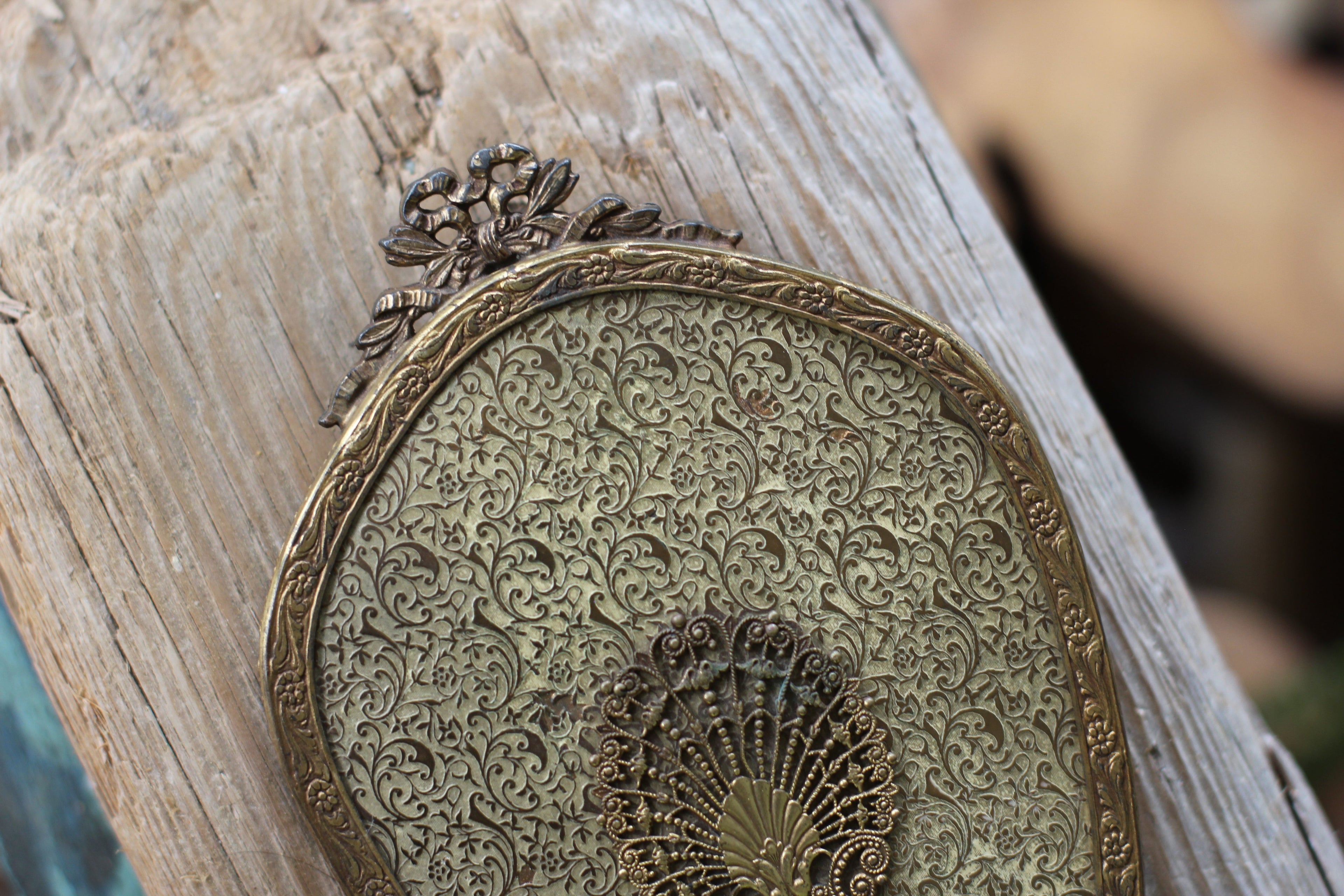 Antique Seashell Nautical Hand Mirror