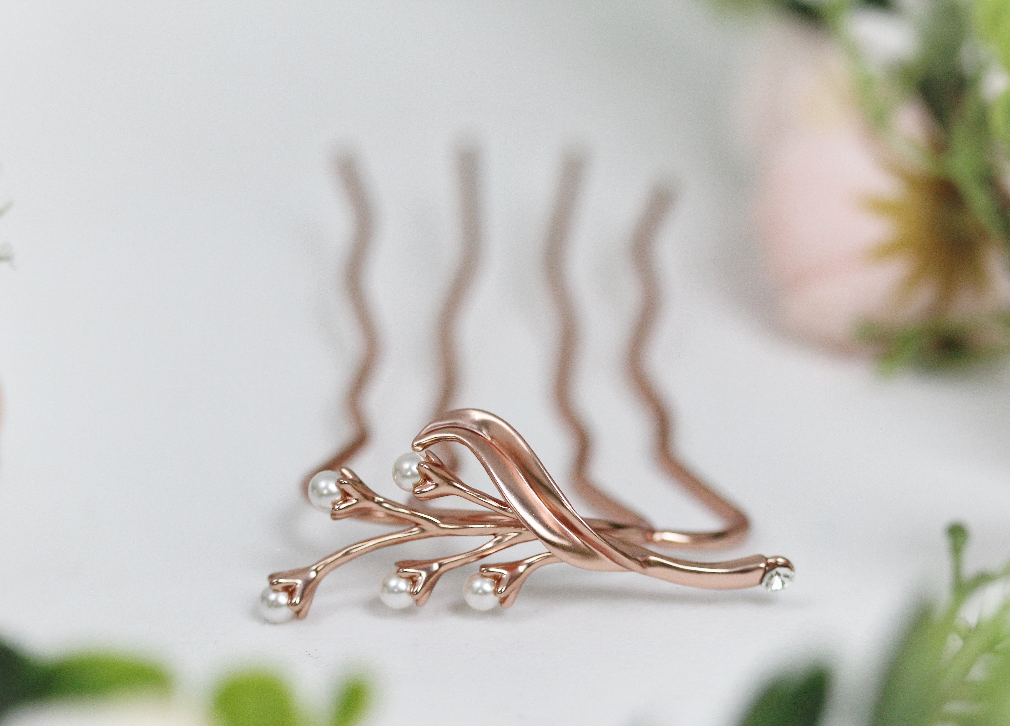 Pearls Lily of the Valley Bouquet Floral Hair Prong