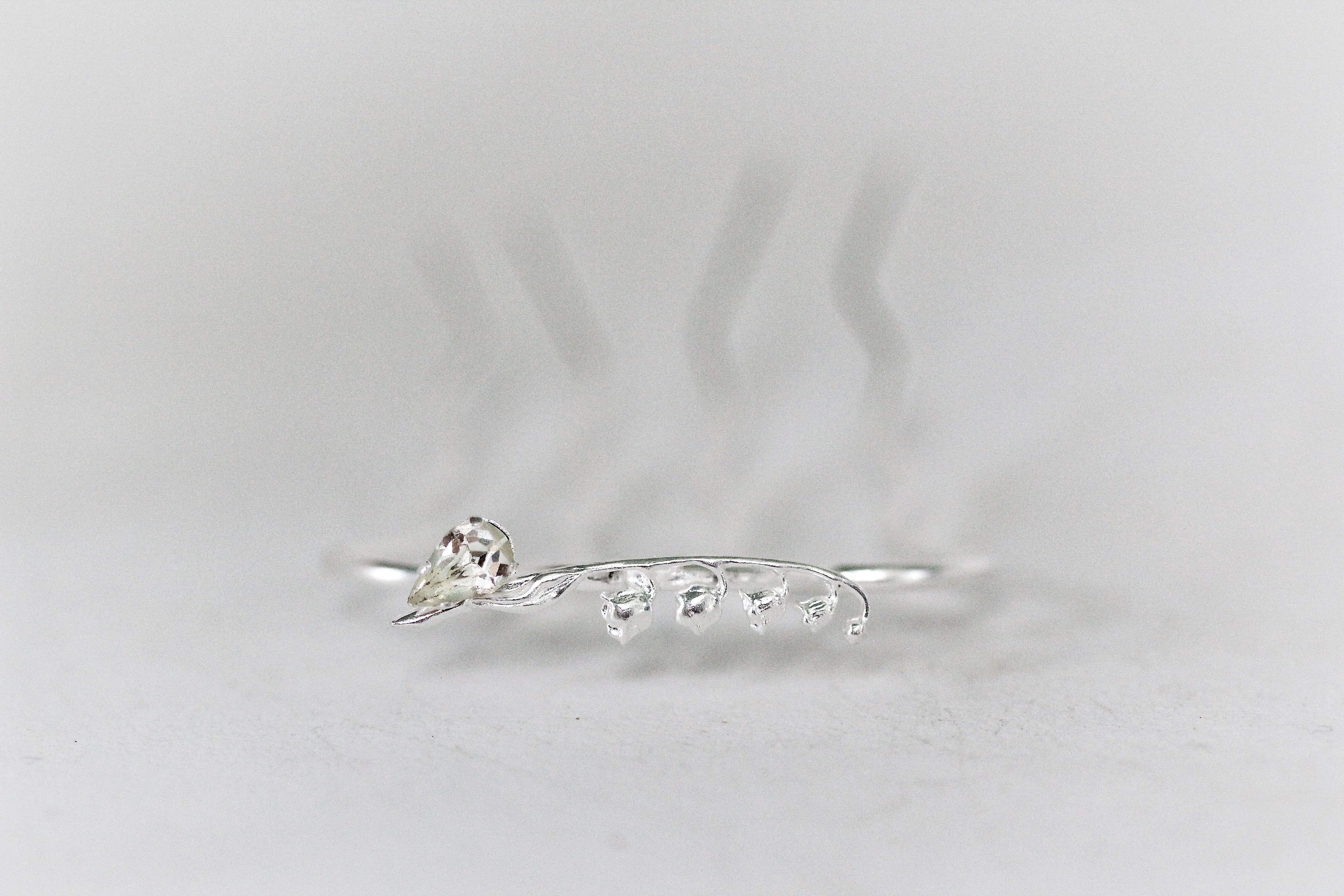 Dainty Crystal Lily of the Valley Floral Hair Prong