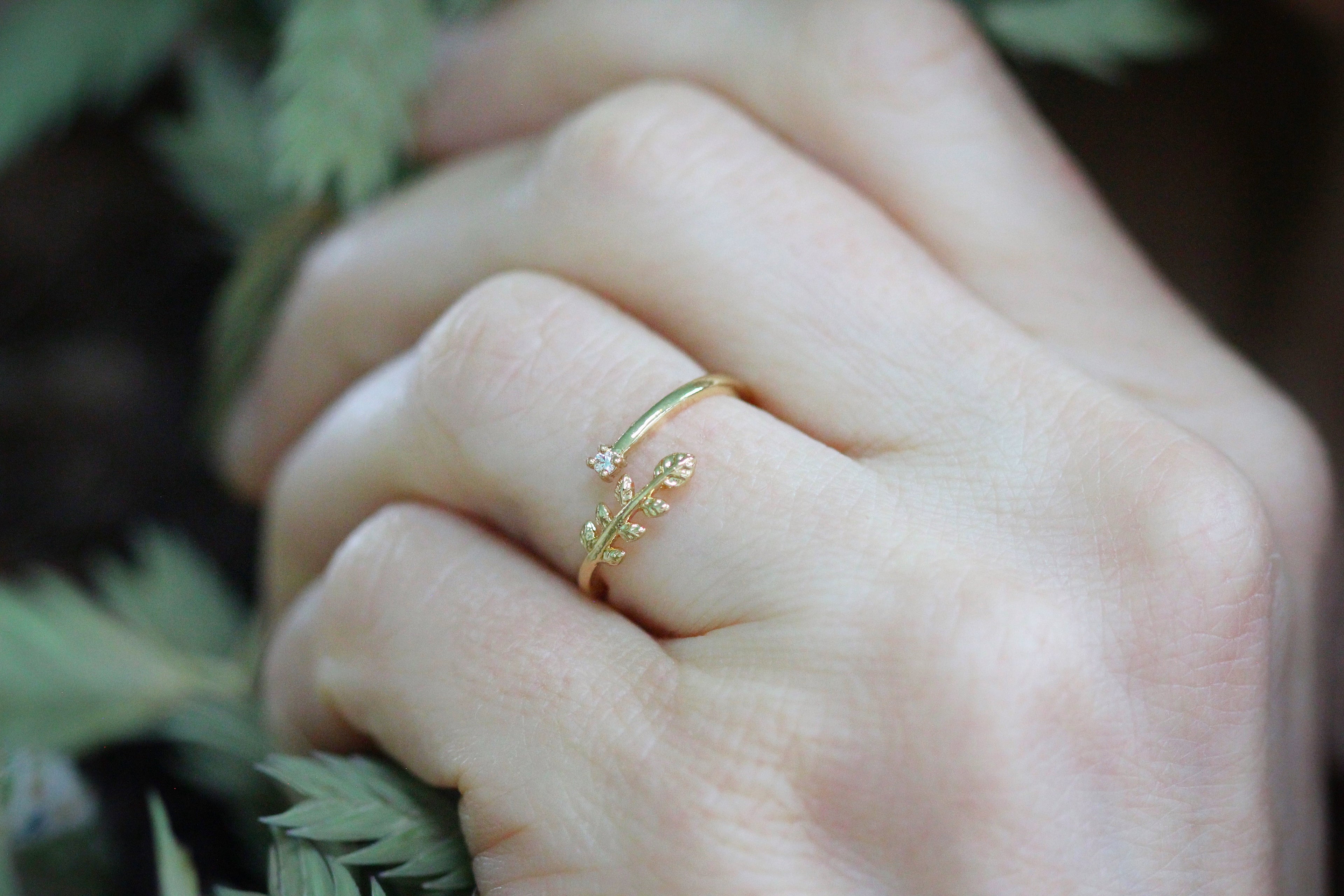Crystal & Fern Ring
