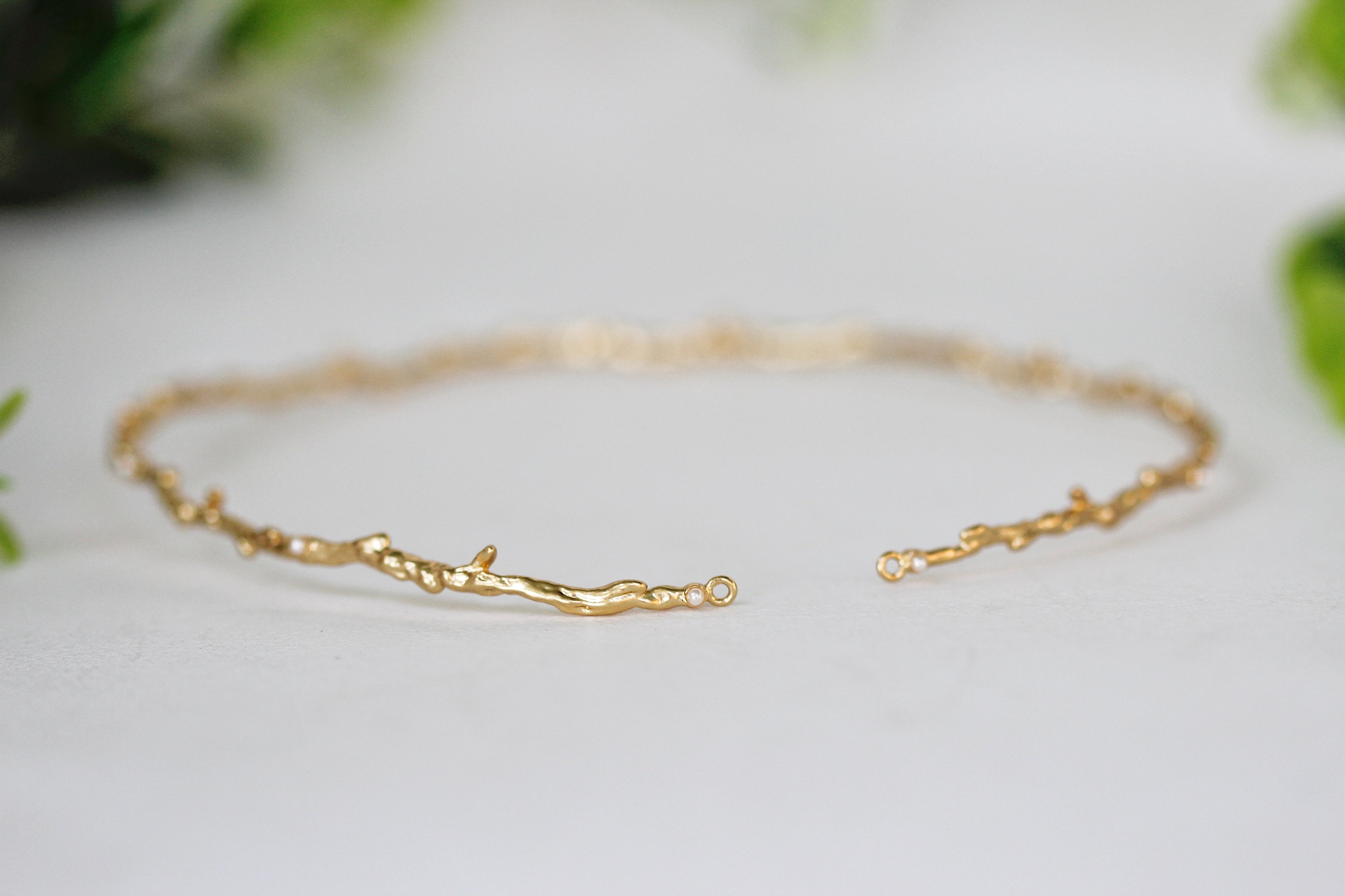 Rustic Branch with Seed Pearls Choker